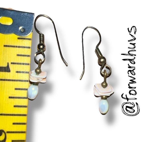 Bundle Sale 3 for $15 | Mother of Pearl & Shell Chip Dangle Earrings - Picture 5 of 8